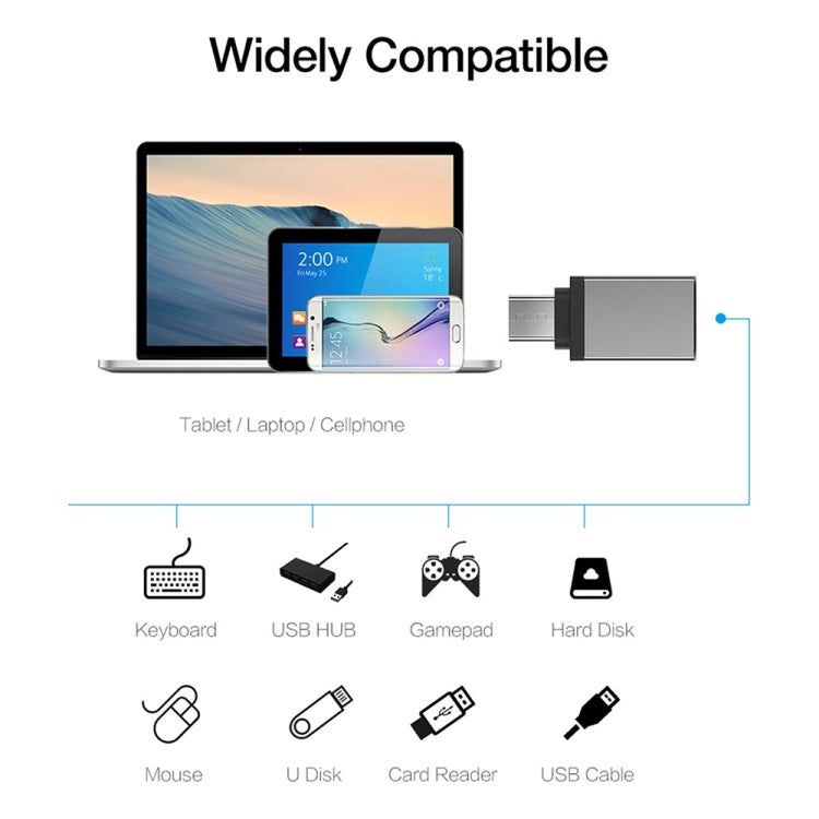 Adattatore USB-C 3.1 maschio a USB 3.0 femmina in alluminio
