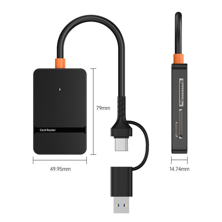 Lettore schede memoria 8 in 1 USB Type-C e USB 3.0