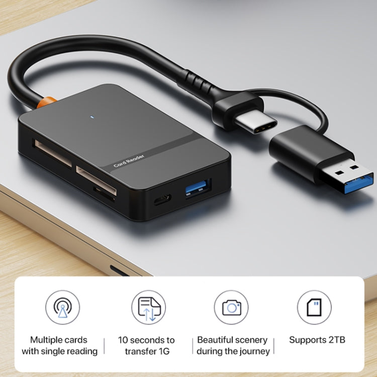 Lettore schede memoria 8 in 1 USB Type-C e USB 3.0