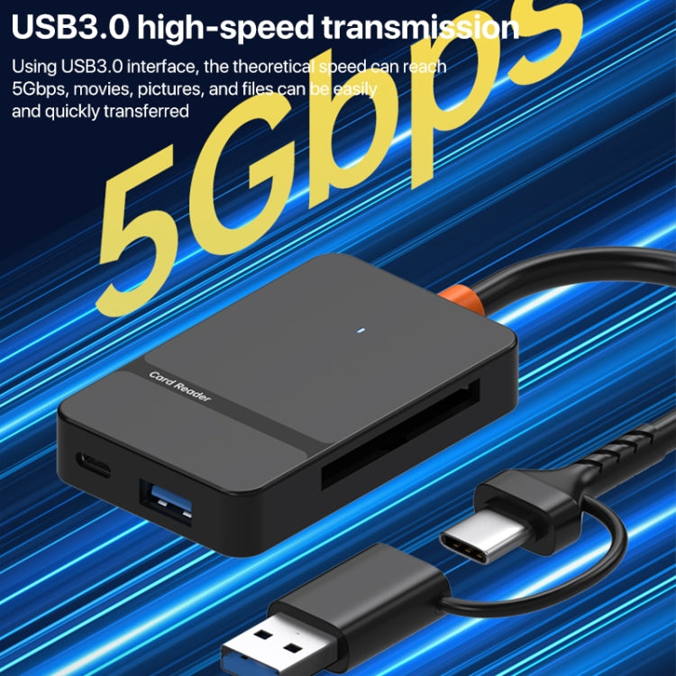 Lettore schede memoria 8 in 1 USB Type-C e USB 3.0