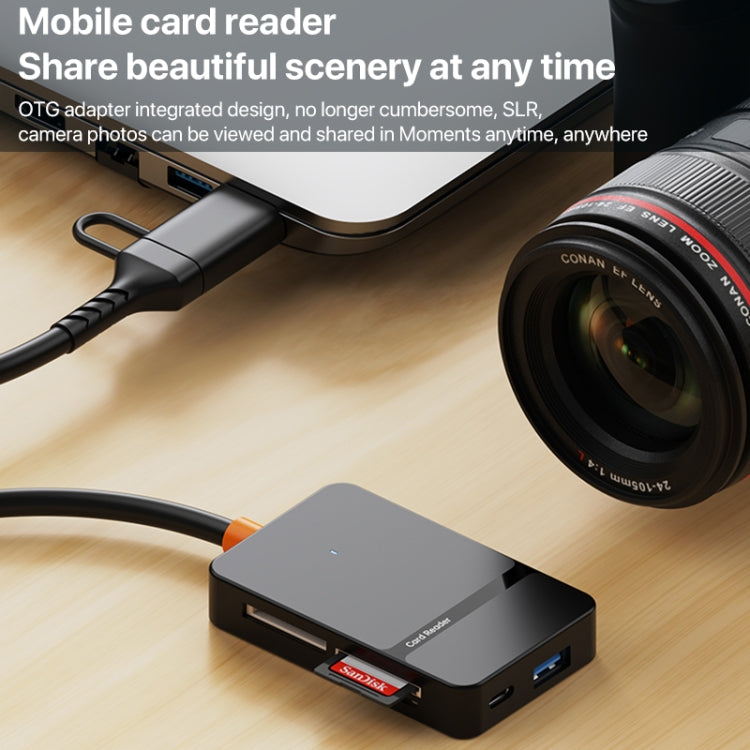 Lettore schede memoria 8 in 1 USB Type-C e USB 3.0