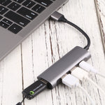 Docking station HUB 4 in 1 USB-C con 3 porte USB 3.0