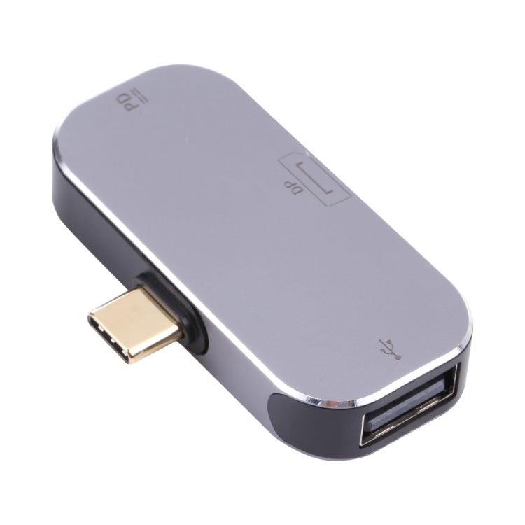 Ricarica USB-C/Type-C 3 in 1 maschio a USB-C/Type-C + adattatore USB + DP femmina, USB-C / Type-C + USB + DP