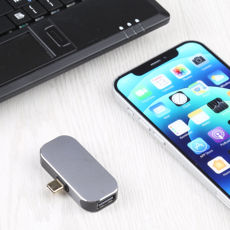 Adattatore 3 in 1 USB-C maschio a USB-C + USB + DP femmina
