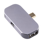 Adattatore USB-C 3 in 1 maschio a USB-C, USB e Mini DP femmina