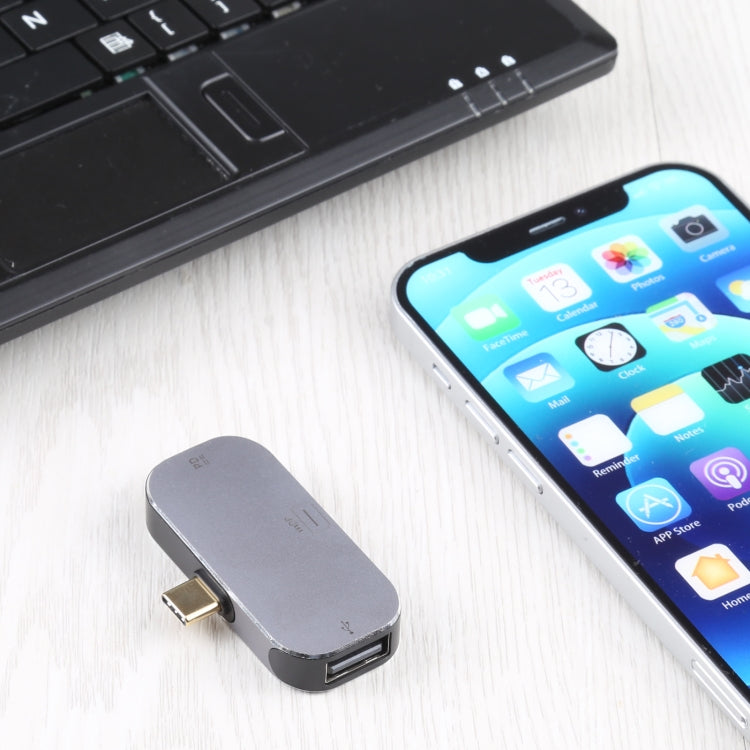 Adattatore USB-C 3 in 1 maschio a USB-C, USB e Mini DP femmina