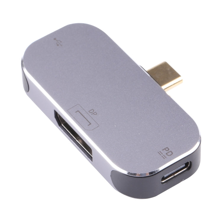 Adattatore 3 in 1 da USB-C/Tipo-C maschio a doppio USB-C/Tipo-C + DP femmina, Dual USB-C / Type-C + DP