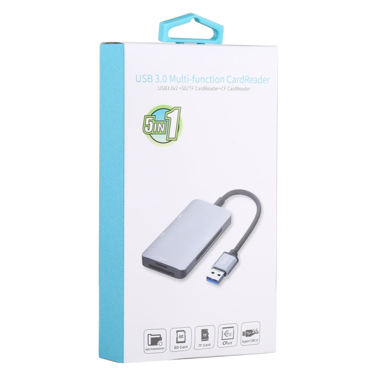 Lettore di schede USB 3.0 multifunzione doppio USB 3.0 + CF + TF + SD 5 in 1, 5 In 1 USB 3.0