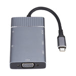 Doppia USB 3.0 7 in 1 + TF/SD + HDMI/VGA + jack da 3,5 mm + Dock Station USB-C multifunzione Type-C / USB-C, 2xUSB3.0+TF/SD+HDMI/VGA+3.5mm