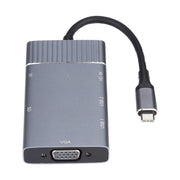 Doppia USB 3.0 7 in 1 + TF/SD + HDMI/VGA + jack da 3,5 mm + Dock Station USB-C multifunzione Type-C / USB-C, 2xUSB3.0+TF/SD+HDMI/VGA+3.5mm