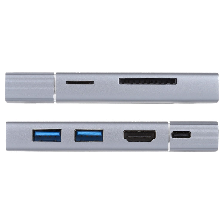 Doppia USB 3.0 7 in 1 + TF/SD + HDMI/VGA + jack da 3,5 mm + Dock Station USB-C multifunzione Type-C / USB-C, 2xUSB3.0+TF/SD+HDMI/VGA+3.5mm