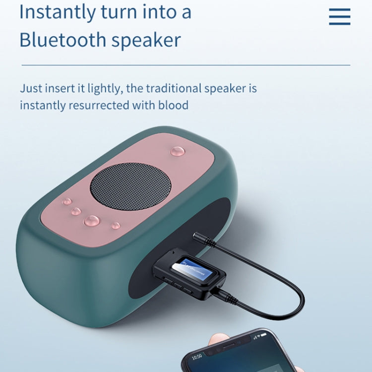 Adattatore audio Bluetooth 5.0 2 in 1 con schermo LCD