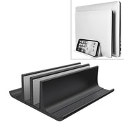Base di supporto verticale per laptop regolabile in larghezza a doppio slot in lega di alluminio portatile universale, Double Slot Black, Double Slot Silver