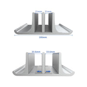Base di supporto verticale per laptop regolabile in larghezza a doppio slot in lega di alluminio portatile universale, Double Slot Black, Double Slot Silver