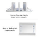 Base di supporto verticale per laptop regolabile in larghezza a doppio slot in lega di alluminio portatile universale, Double Slot Black, Double Slot Silver