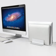 Base di supporto verticale per laptop regolabile in larghezza a doppio slot in lega di alluminio portatile universale, Double Slot Black, Double Slot Silver
