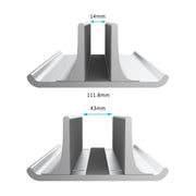 Base universale portatile per supporto radiante verticale per laptop regolabile in larghezza a slot singolo in lega di alluminio, Single Slot Black, Single Slot Silver