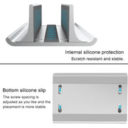 Base universale portatile per supporto radiante verticale per laptop regolabile in larghezza a slot singolo in lega di alluminio, Single Slot Black, Single Slot Silver