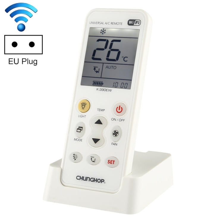 CHUNGHOP K-390EW Climatizzatore universale WiFi Smart, telecomando A/C con retroilluminazione, luce LED e base, supporto rete 2G/3G/4G/WiFi, presa EU, PC6933, PC6933EU