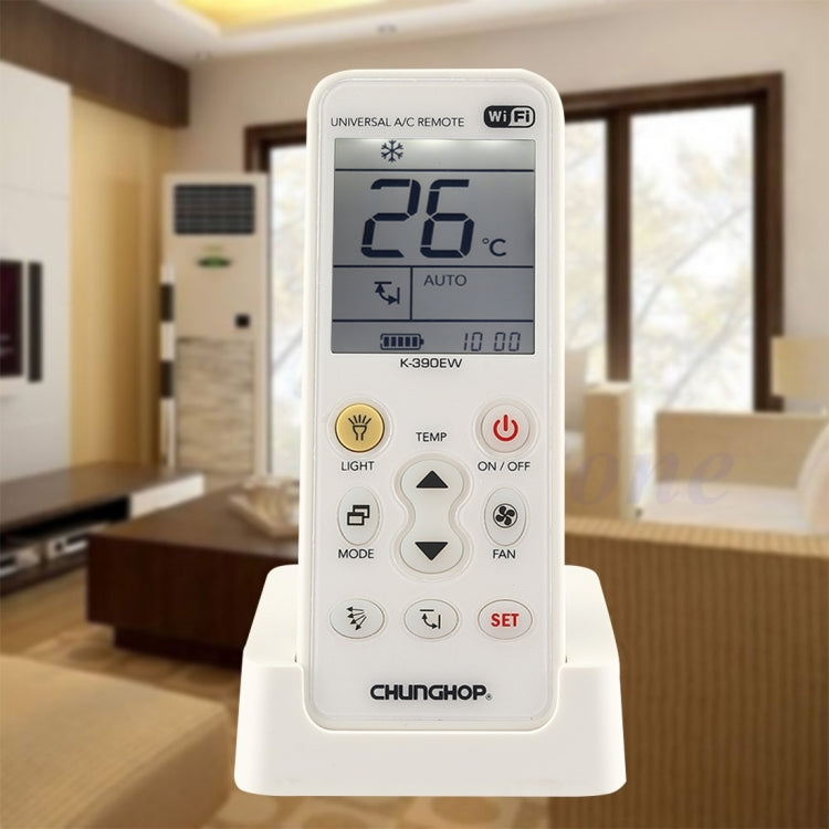 CHUNGHOP K-390EW Climatizzatore universale WiFi Smart, telecomando A/C con retroilluminazione, luce LED e base, supporto rete 2G/3G/4G/WiFi, presa EU, PC6933, PC6933EU