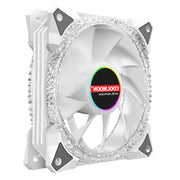 COOLMOON AS2 Ventola di raffreddamento controllata PWM Ventola per telaio ARGB a doppia apertura per computer con raffreddamento ad acqua, CM-AS2