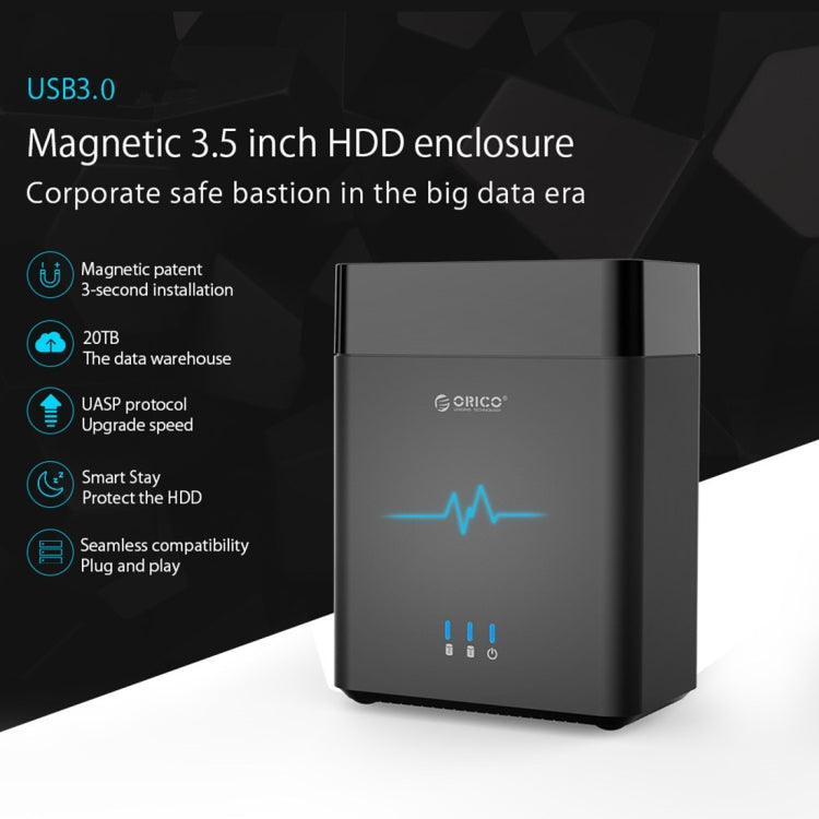 ORICO DS200U3 Custodia magnetica USB 3.0 per HDD 3,5"