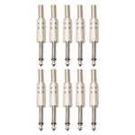 Connettore audio 2 pin 6,35 mm in lega di zinco 10 pezzi