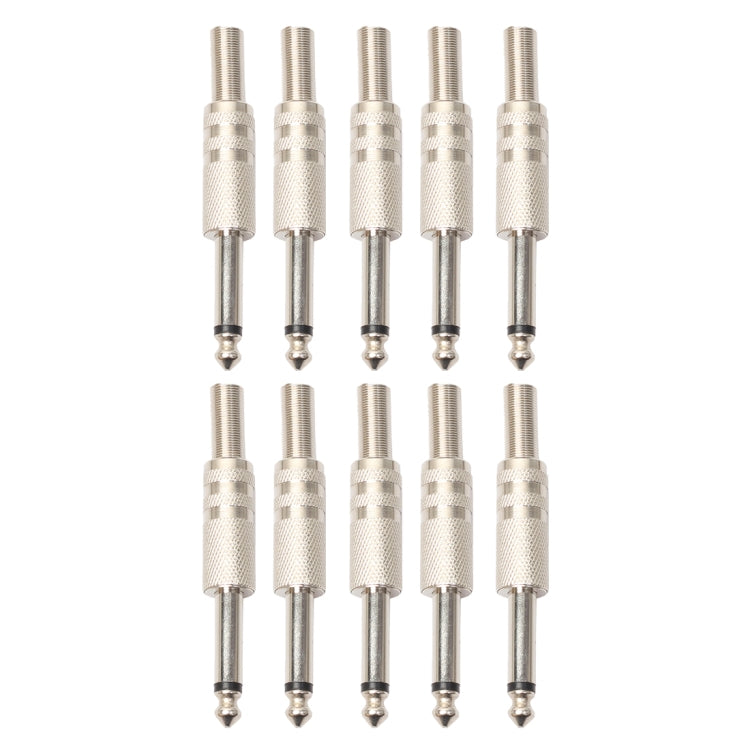 10pcs 2 Pin 6.5mm Zinc Alloy Plug Welded Type Audio Connector 6.35 Audio Plug,10PCS