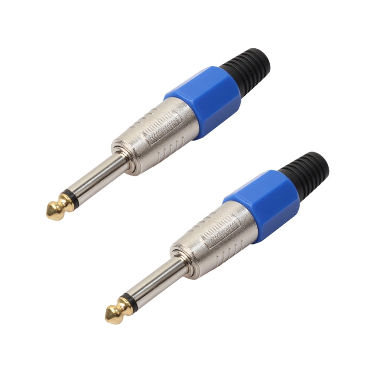 2 PCS 6.35 Gold Plated Mono Microphone Audio Connector