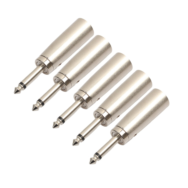 5pcs 6.35mm 3 Pin XLR Male Plug Audio Converter Connector