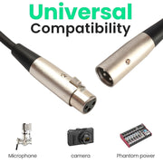 Cavo audio microfono XLR maschio-femmina 3 m