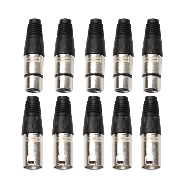 5 paia di connettori XLR a 3 pin maschio + femmina jack per microfono, 5 Pairs