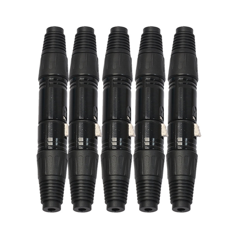 5 paia di connettori per cavo audio XLR nero a 3 pin maschio e femmina, 5 Pairs