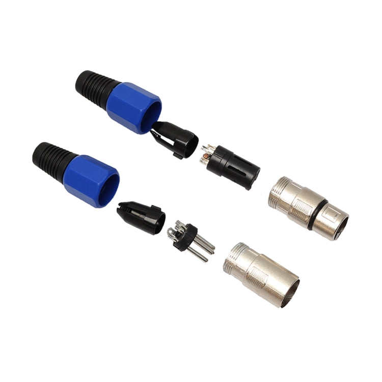 5 Pairs XLR 3 Pin Male Female Metal Jack Audio Connectors, 5 Pairs