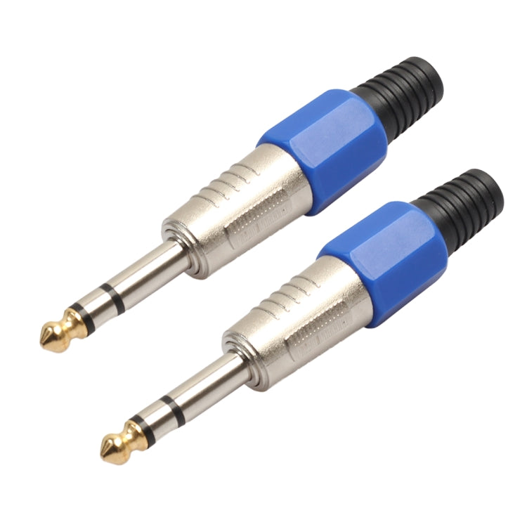 2PCS 6.35mm Gold Plated Stereo Microphone Audio Plug