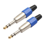 Spina audio stereo placcata oro 6,35 mm 2 pezzi