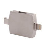 4 in 1 Type-C / USB-C + 8 pin + adattatore multifunzione Dual USB con doppia funzione OTG, 4 In 1