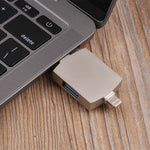 4 in 1 Type-C / USB-C + 8 pin + adattatore multifunzione Dual USB con doppia funzione OTG, 4 In 1