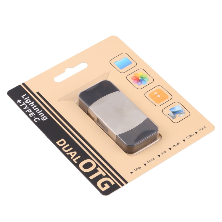 4 in 1 Type-C / USB-C + 8 pin + adattatore multifunzione Dual USB con doppia funzione OTG, 4 In 1