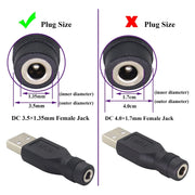 10 connettori di alimentazione CC da 3,5 x 1,35 mm a USB 2.0, 3.5 x 1.35mm