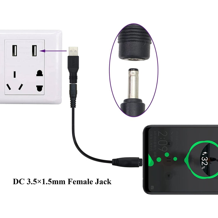 10 connettori di alimentazione CC da 3,5 x 1,35 mm a USB 2.0, 3.5 x 1.35mm