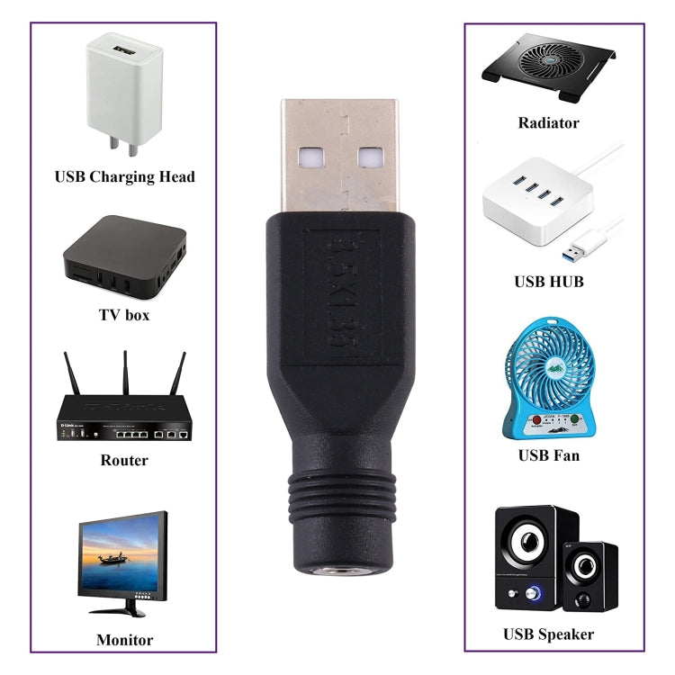 10 connettori di alimentazione CC da 3,5 x 1,35 mm a USB 2.0, 3.5 x 1.35mm