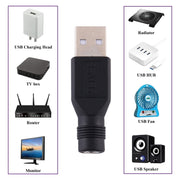 10 connettori di alimentazione CC da 3,5 x 1,35 mm a USB 2.0, 3.5 x 1.35mm