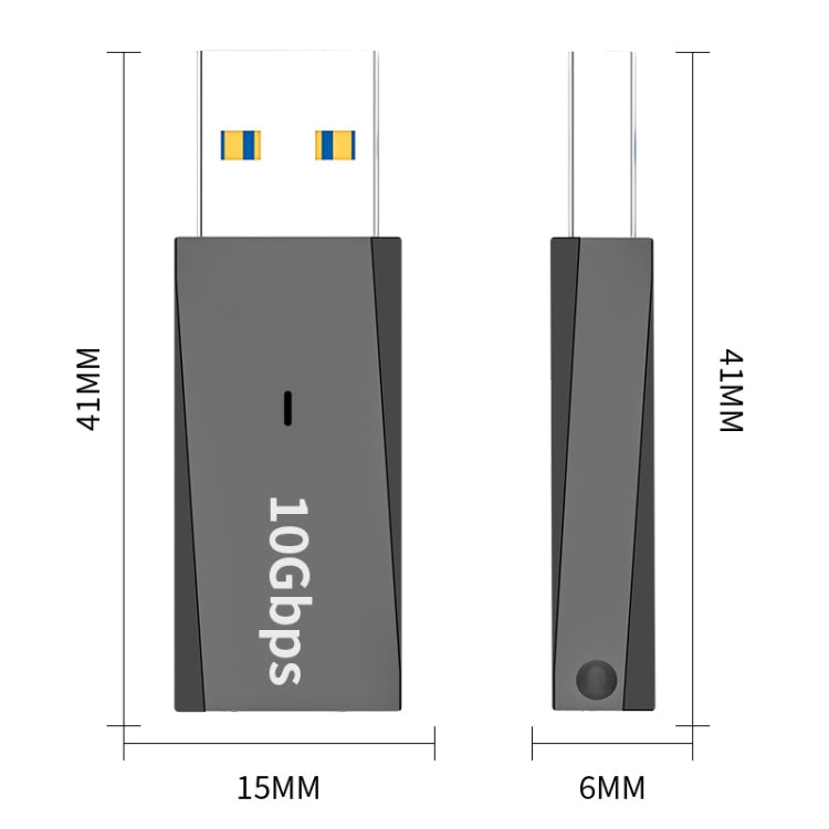 Adattatore USB 3.1 maschio a USB-C femmina 10 Gbps