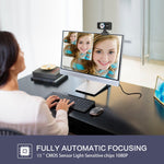 HXSJ S4 1080P videocamera per PC webcam con messa a fuoco manuale HD regolabile da 180 gradi con microfono