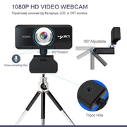 HXSJ S4 1080P videocamera per PC webcam con messa a fuoco manuale HD regolabile da 180 gradi con microfono