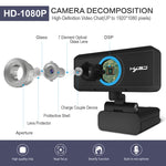 HXSJ S4 1080P videocamera per PC webcam con messa a fuoco manuale HD regolabile da 180 gradi con microfono