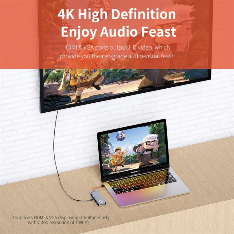 Adattatore HUB USB-C 10 in 1 con HDMI, VGA, RJ45