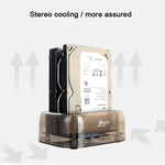 Custodia per HDD SATA doppia USB 3.0 da 2,5 / 3,5 pollici con funzione HUB e OTB, capacità massima di supporto: 16 TB