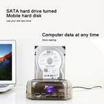 Custodia per HDD SATA doppia USB 3.0 da 2,5 / 3,5 pollici con funzione HUB e OTB, capacità massima di supporto: 16 TB